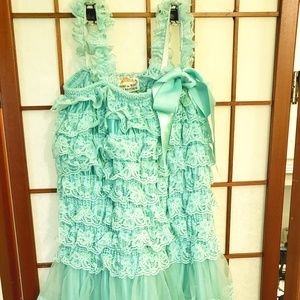 Posh and Pink girls Mint Green Lacy Dress
